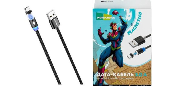 MORE CHOICE (4627151192345) K61Sa USB (m)-Type-C (m) 3.0А 1.0м - т/ серый