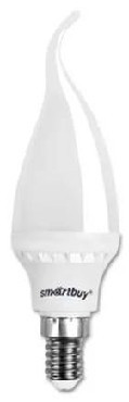 SMARTBUY (SBL-C37Tip-07-40K-E14) C37-07W/4000/E14 свеча на ветру матовая (10)