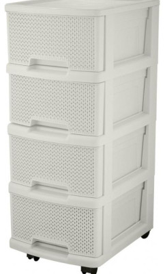KEEPLEX KL379422048 Keeplex Ajur с ящиками на колесиках четырехсекционный компакт белое облако