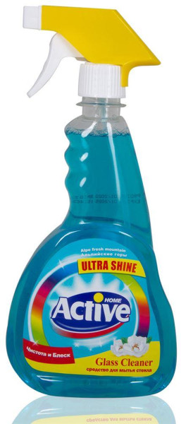 ACTIVE Средство для очистки стекол и зеркал Ultra Shine 500 мл. Спрей