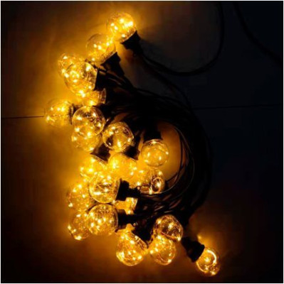 FUNRAY уличная "Лампочки", SE-BULBS-10100WW, 3*АА, 10м, 100LED, 20ламп, тепл.бел, IP44, черн.шн.2м