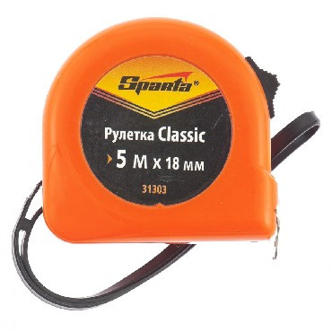 SPARTA Рулетка Classic, 5 м х 18 мм, пластиковый корпус 31303