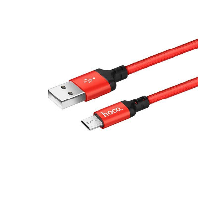 HOCO (6957531062912) X14 USB (m)-microUSB (m) 2.0м - красный/черный