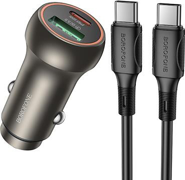 BOROFONE (6941991118623) BZ32Aaa 1USB+1Type-C 3.0A PD30W+QC3.0 , Gold