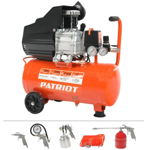 PATRIOT 525306316 EURO 50 260K Компрессор поршневой масляный