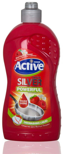 ACTIVE Гель-концентрат для мытья посуды Silver "Клубника и малина", 500 мл (12) 511301173