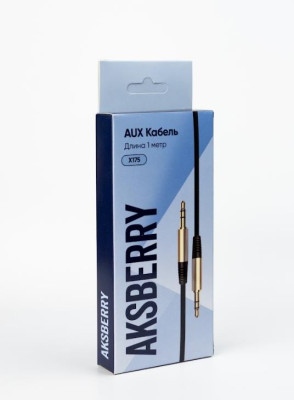 AKSBERRY (6900226040016) X175, jack 3.5mm-jack 3.5mm, круглый в силиконовой оплетке,1м , черный