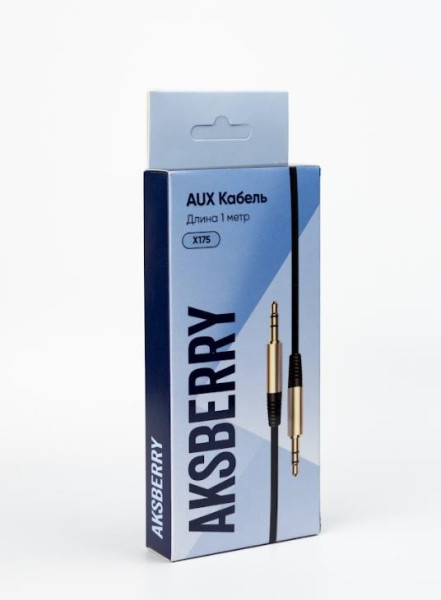 AKSBERRY (6900226040016) X175, jack 3.5mm-jack 3.5mm, круглый в силиконовой оплетке,1м , черный