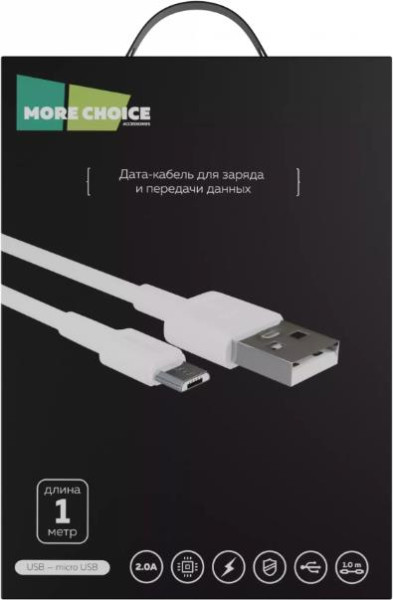 MORE CHOICE (4610196408199) K19m USB 2.0A для micro USB - 2м White