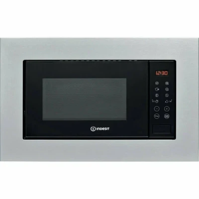 Встраиваемая микроволновая печь Indesit MWI 120 GX, 800 Вт, 20 л, гриль, серебристо-чёрная