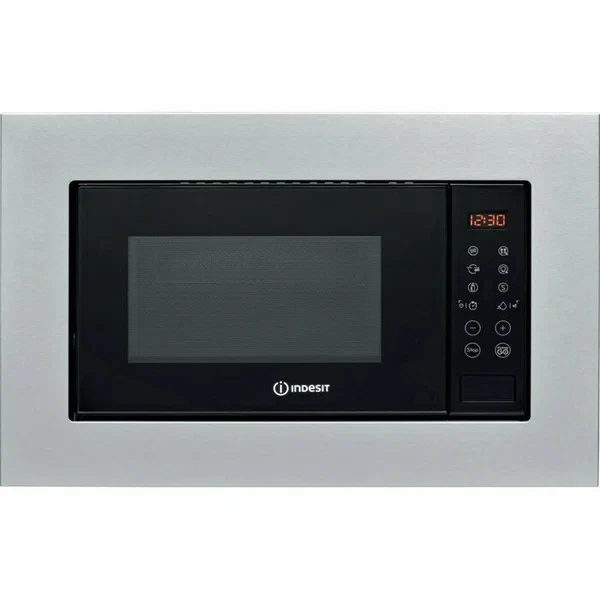 Встраиваемая микроволновая печь Indesit MWI 120 GX, 800 Вт, 20 л, гриль, серебристо-чёрная