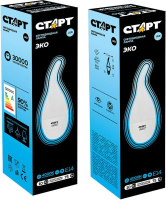 СТАРТ (17266) LEDFlameE14 10W 40 WS черный