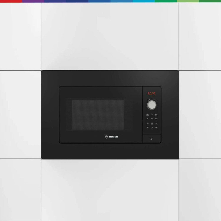 Встраиваемая микроволновая печь Bosch BEL653MB3 черный, 25 л, 800 Вт, переключатели - сенсор, поворотный механизм