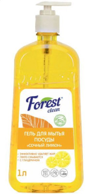 FOREST CLEAN Гель для мытья посуды "Сочный лимон" 1 л