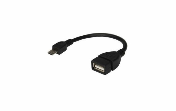 REXANT (18-1182) USB КАБЕЛЬ OTG MICRO USB НА USB ШНУР 0.15 М, ЧЕРНЫЙ