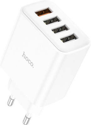 HOCO (6931474777713) C102A White СЗУ 4USB 2.1A QC3.0 быстрая зарядка