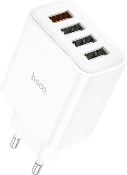 HOCO (6931474777713) C102A White СЗУ 4USB 2.1A QC3.0 быстрая зарядка