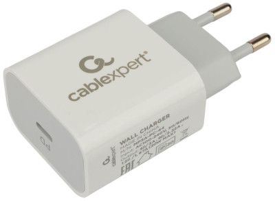 Cablexpert (21075) 20Вт, 3А, QC3.0/PD, 1 порт Type-C, белый, пакет