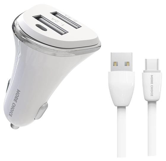 MORE CHOICE (4627151191423)AC22a АЗУ 2USB 2.4A для Type-C White