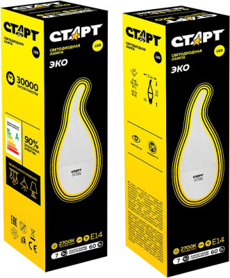 СТАРТ (17270) LEDFlameE14 7W 30 WS 10/101 черный