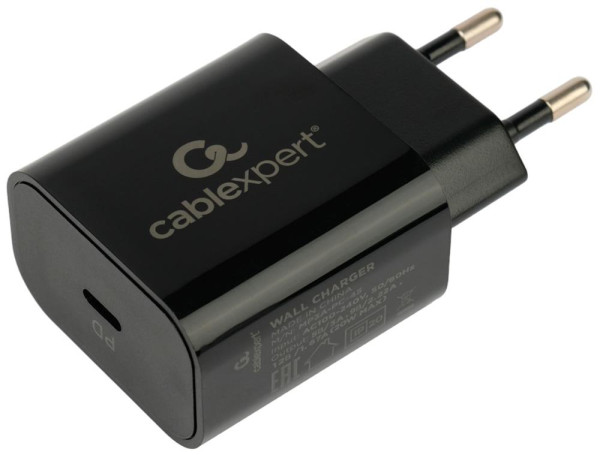 Cablexpert (21076) 20Вт, 3А, QC3.0/PD, 1 порт Type-C, черный, пакет