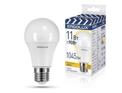 ERGOLUX LED-A60-11W-E27-3K (Эл.лампа светодиодная ЛОН 11Вт Е27 3000К 220-240В, ПРОМО)