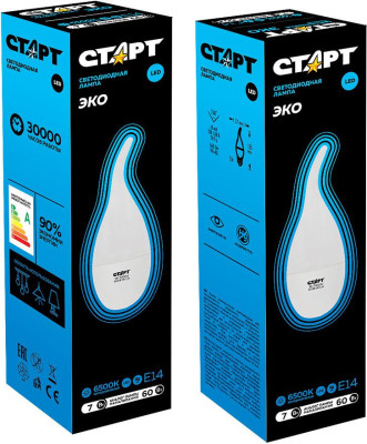 СТАРТ (17268) LEDFlameE14 7W 65 WS 10/101 черный