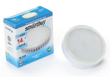 SMARTBUY (SBL-GX-14W-6K) GX53 TABLET 14W/6000K/мат.стекло