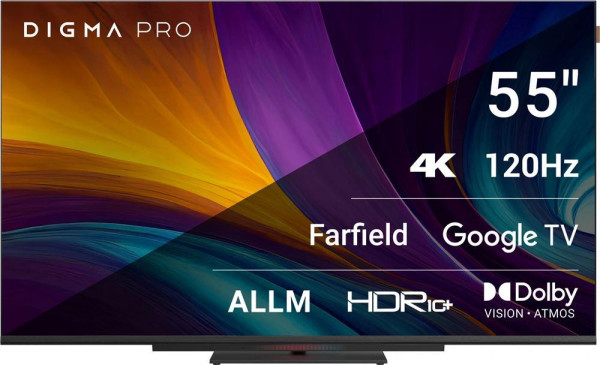 DIGMA Pro 55C UHD SMART Google TV Frameless черный/черный/4K Ultra