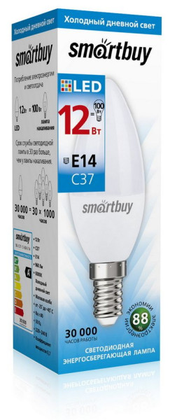 SMARTBUY (SBL-C37-12-60K-E14) C37-12W/6000