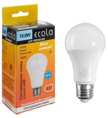 ECOLA D7SD15ELY CLASSIC LED PREMIUM 15,0W A60 220-240V E27 6500K (композит) 120X60