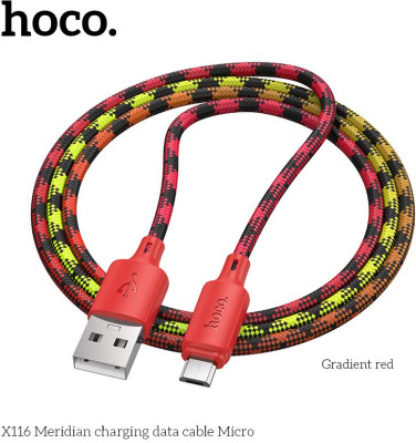 HOCO (6942007650816) X116m USB 2.4A для micro USB - 1 м , Gradient Red