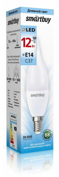 SMARTBUY (SBL-C37Can-12-40K-E14) свеча на ветру C37-12W00/E14