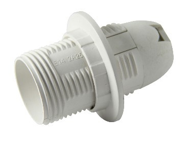VOLSTEN V03-P-WR-E14 (патрон резьбовой, пластиковый с кольцом под лампу E14/220V/2A)