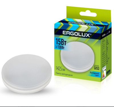 ERGOLUX LED-GX53-15W-GX53-4K (Эл.лампа светодиодная 15Вт GX53 4500К 180-240В)