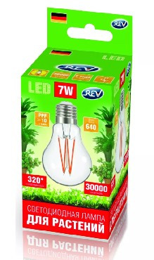 REV 32416 4 GARDEN для ускорения роста растений А60 E27 7W FILAMENT 575-650Нм