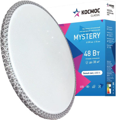 КОСМОС KCMist48W_4000 Classic MYSTERY 48Вт/230В/4000К/3120Лм 390*76мм серебро