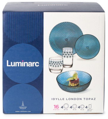 LUMINARC ЛУИЗ ЛОНДОН ТОПАЗ 16пр со стаканами РОМБ ТОПАЗ 310мл S1238