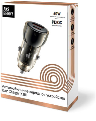 AKSBERRY (6900286350018) X101 TYPE-C(30w)+USB-A(30W), черный